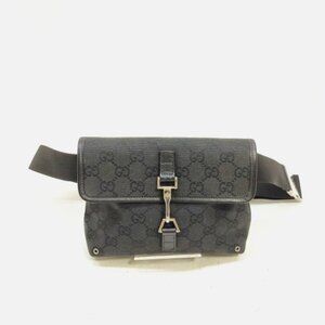 GUCCI GG Monogram Web Flight Belt Bag Black